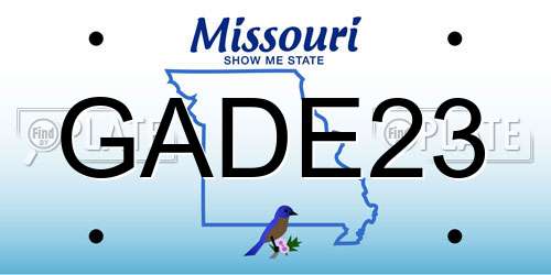 GADE23 Missouri License Plate