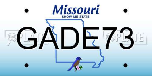 GADE73 Missouri License Plate