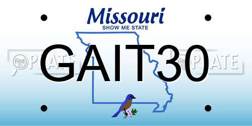 GAIT30 Missouri License Plate