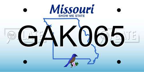 GAK065 Missouri License Plate