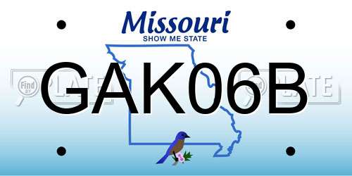 GAK06B Missouri License Plate