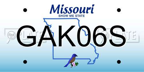 GAK06S Missouri License Plate