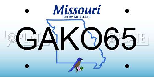 GAKO65 Missouri License Plate