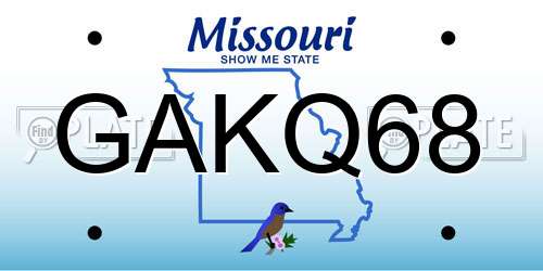 GAKQ68 Missouri License Plate