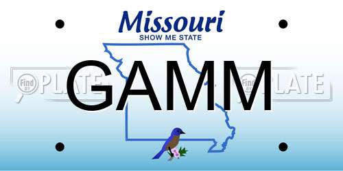 GAMM Missouri License Plate