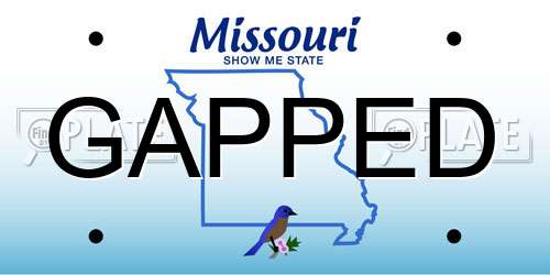 GAPPED Missouri License Plate
