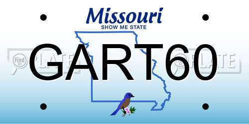 GART60 Missouri License Plate