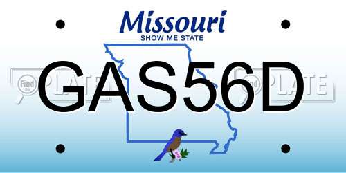GAS56D Missouri License Plate