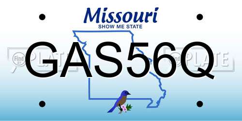 GAS56Q Missouri License Plate