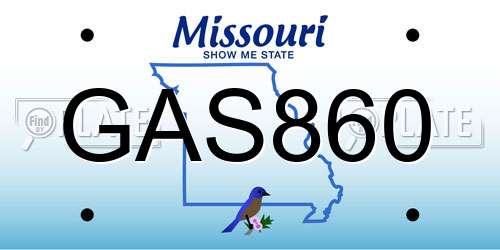 GAS860 Missouri License Plate