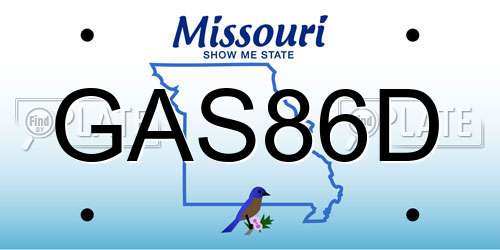 GAS86D Missouri License Plate