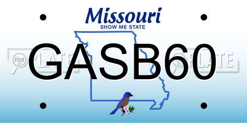 GASB60 Missouri License Plate