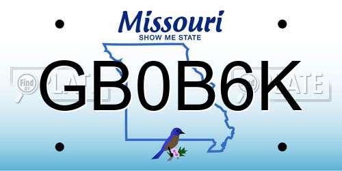 GB0B6K Missouri License Plate