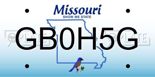 GB0H5G Missouri License Plate