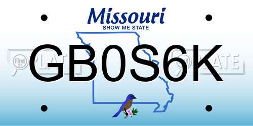 GB0S6K Missouri License Plate