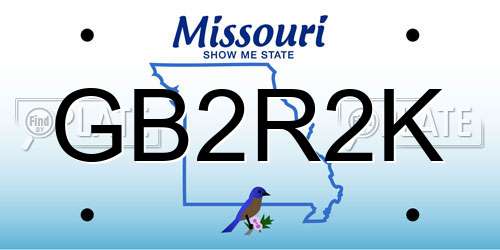GB2R2K Missouri License Plate