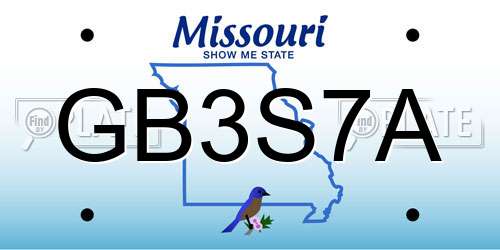 GB3S7A Missouri License Plate