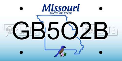 GB5O2B Missouri License Plate