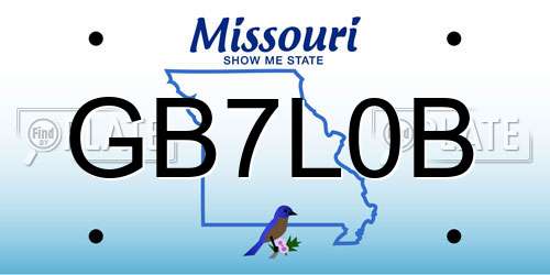 GB7L0B Missouri License Plate