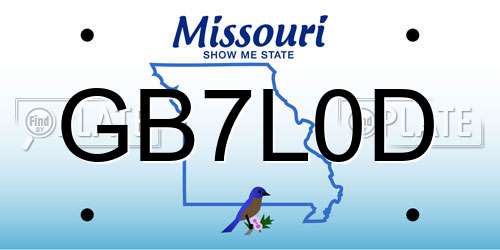 GB7L0D Missouri License Plate