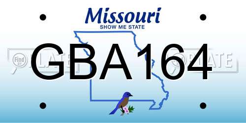 GBA164 Missouri License Plate
