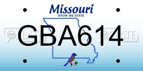 GBA614 Missouri License Plate