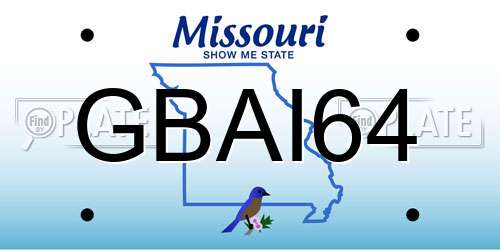 GBAI64 Missouri License Plate