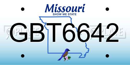 GBT6642 Missouri License Plate