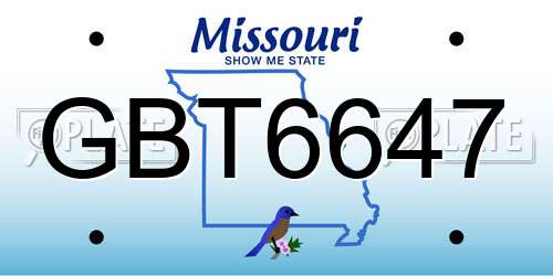 GBT6647 Missouri License Plate