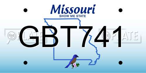GBT741 Missouri License Plate