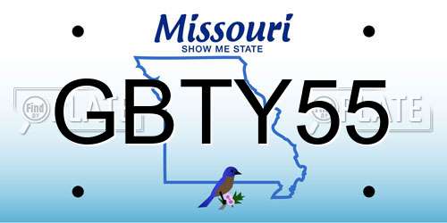 GBTY55 Missouri License Plate