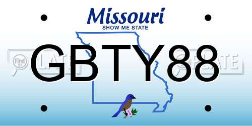 GBTY88 Missouri License Plate