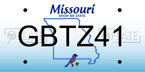 GBTZ41 Missouri License Plate