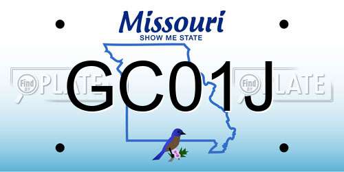 GC01J Missouri License Plate