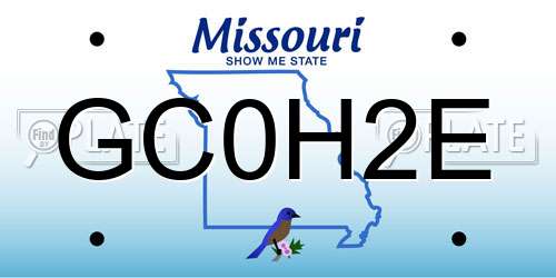 GC0H2E Missouri License Plate
