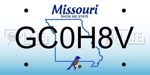 GC0H8V Missouri License Plate