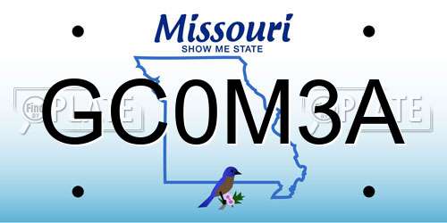 GC0M3A Missouri License Plate