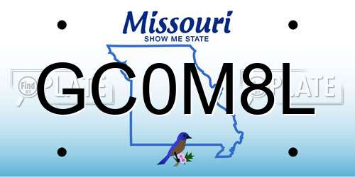 GC0M8L Missouri License Plate