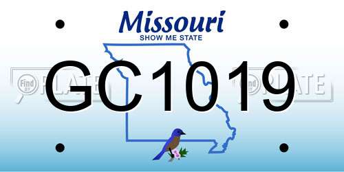 GC1019 Missouri License Plate