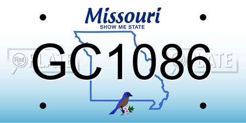 GC1086 Missouri License Plate