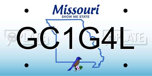 GC1G4L Missouri License Plate