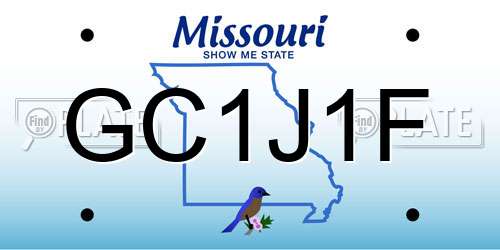 GC1J1F Missouri License Plate