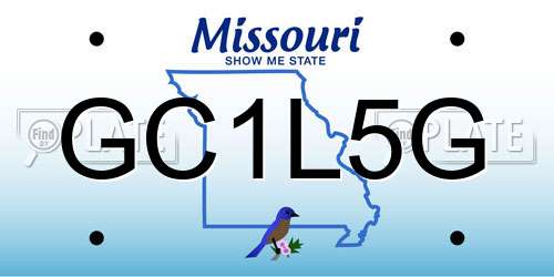 GC1L5G Missouri License Plate