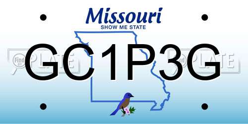 GC1P3G Missouri License Plate