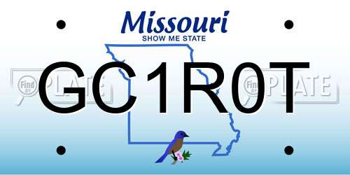 GC1R0T Missouri License Plate