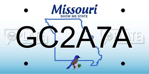 GC2A7A Missouri License Plate