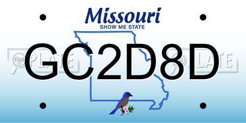 GC2D8D Missouri License Plate