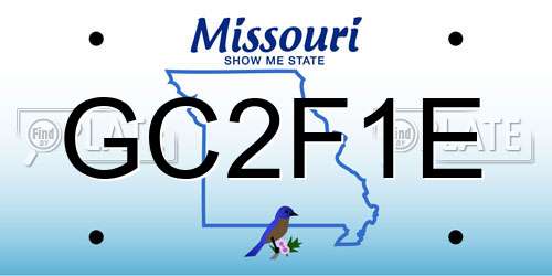 GC2F1E Missouri License Plate