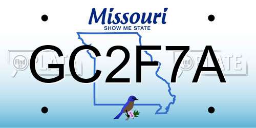 GC2F7A Missouri License Plate