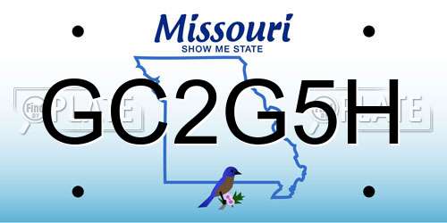 GC2G5H Missouri License Plate